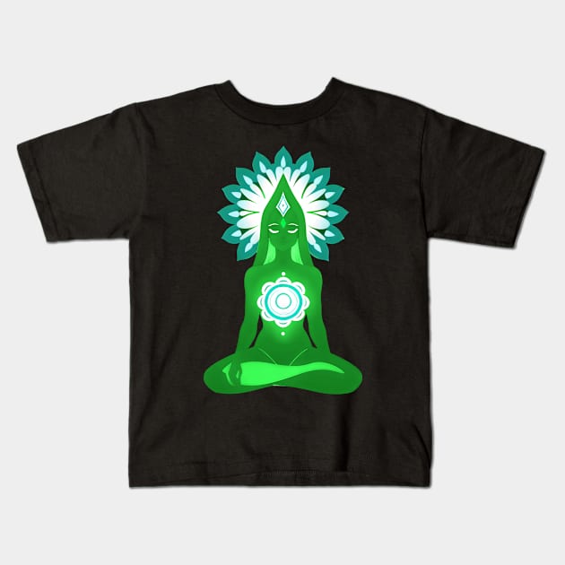 Aura Green Meditation 01 Kids T-Shirt by CGI Studios